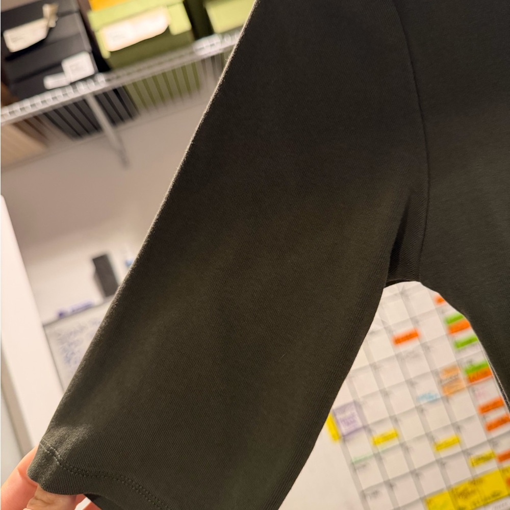 Zara Mock Neck Midi Olive Dress - Picture 2 of 5